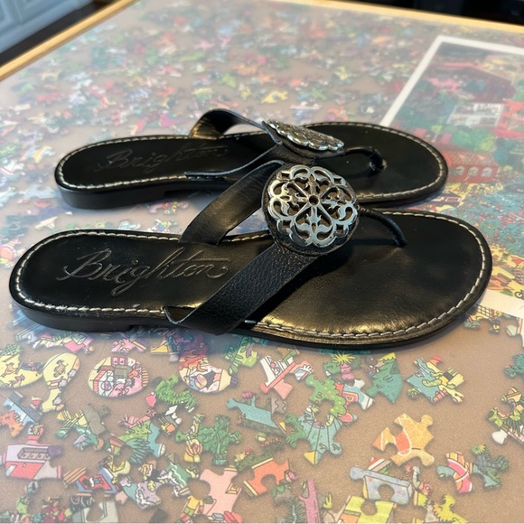 Brighton Leather Sandals with Silver Buckle Accent - Picture 7 of 12